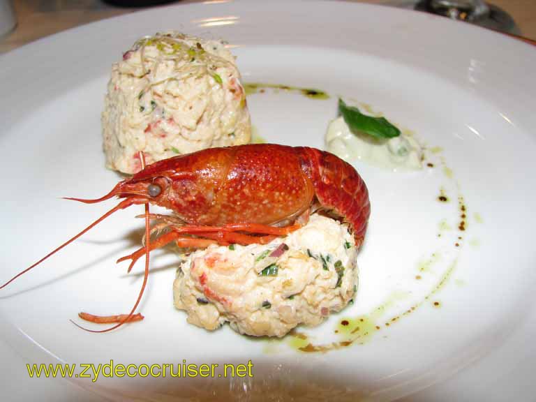 131: Carnival Splendor, 3 Day, Sea Day, MDR Dinner, Crawfish and King Crab Salad